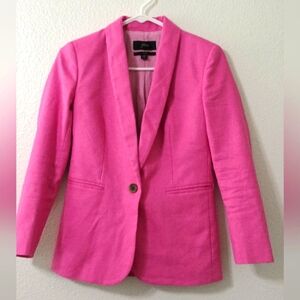 J Crew Hot Pink Parke Blazer Jacket Women's Size XXSPetite